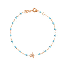 Gigi Clozeau - Star Classic Gigi Turquoise diamond bracelet, Rose Gold, 6.7"