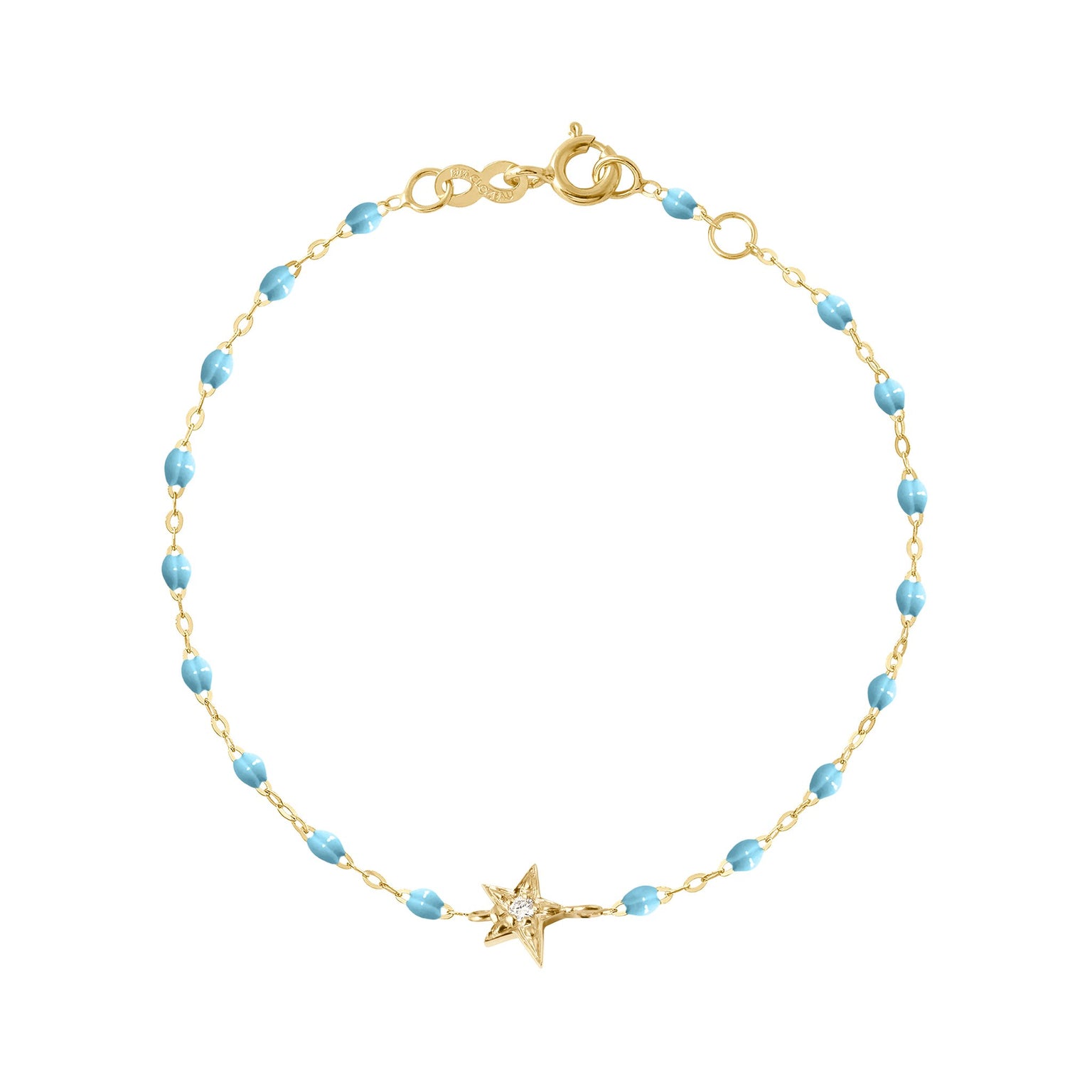 Gigi Clozeau - Star Classic Gigi Turquoise diamond bracelet, Yellow Gold, 6.7"