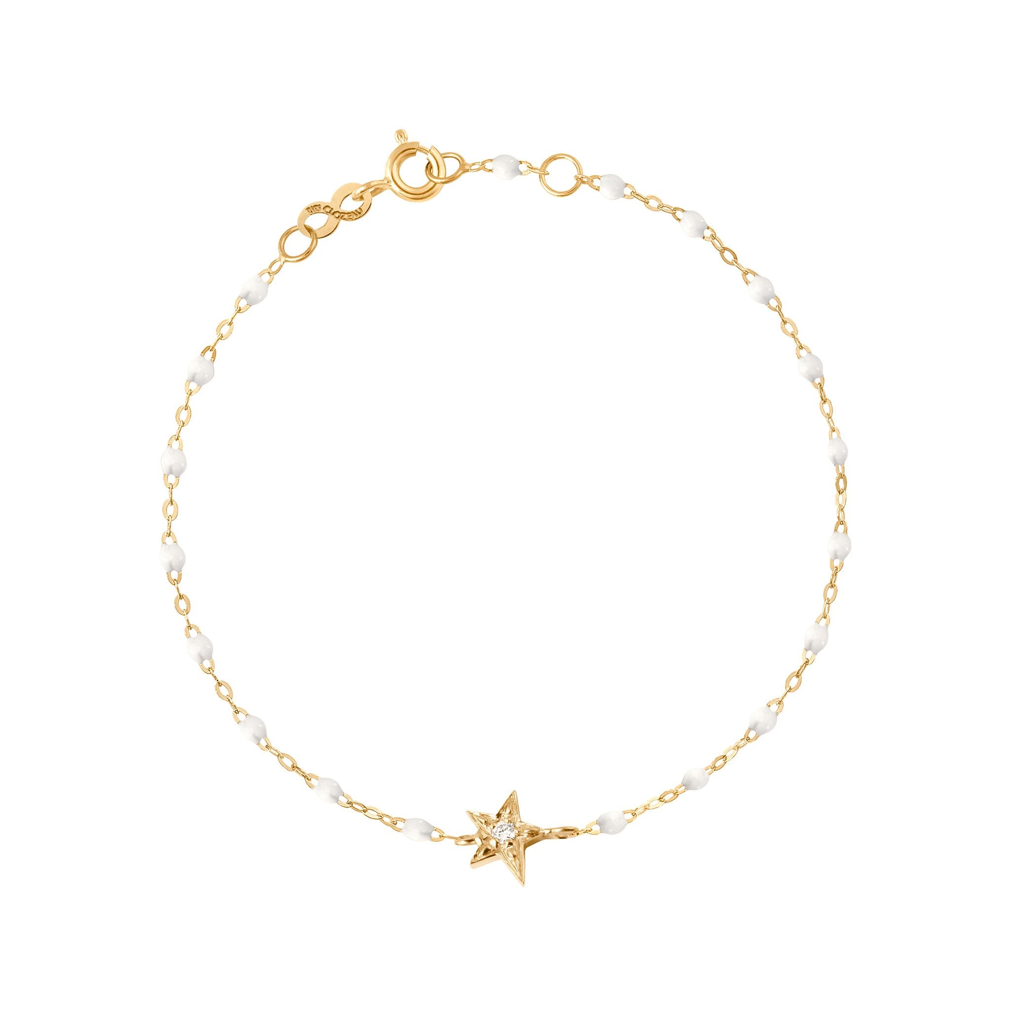 Gigi Clozeau - Star Classic Gigi White diamond bracelet, Yellow Gold, 6.7"