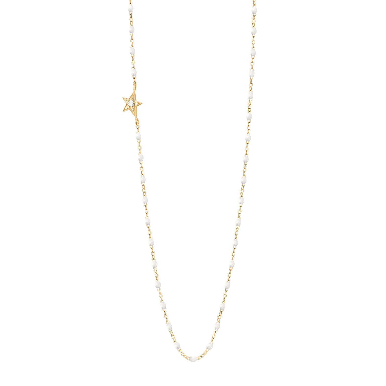 Star Classic Gigi White diamond necklace, Yellow Gold, 16.5