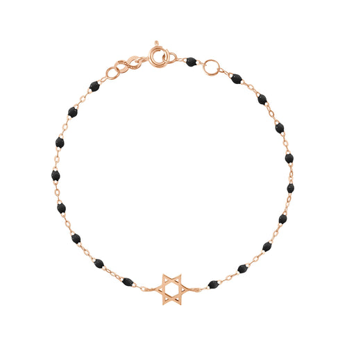 Gigi Clozeau - Star of David Bracelet, Black, Rose Gold, 6.7