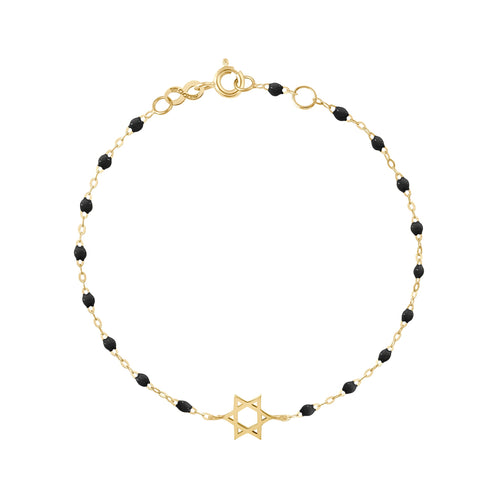 Gigi Clozeau - Star of David Bracelet, Black, Yellow Gold, 6.7