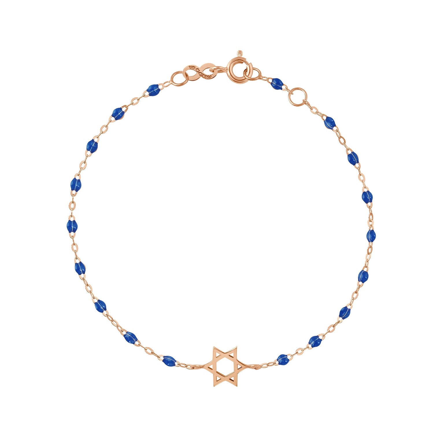 Gigi Clozeau - Star of David Bracelet, Sapphire, Rose Gold, 6.7"