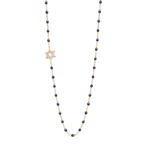 Gigi Clozeau - Star of David Classic Gigi Midnight diamond necklace, Rose Gold, 16.5