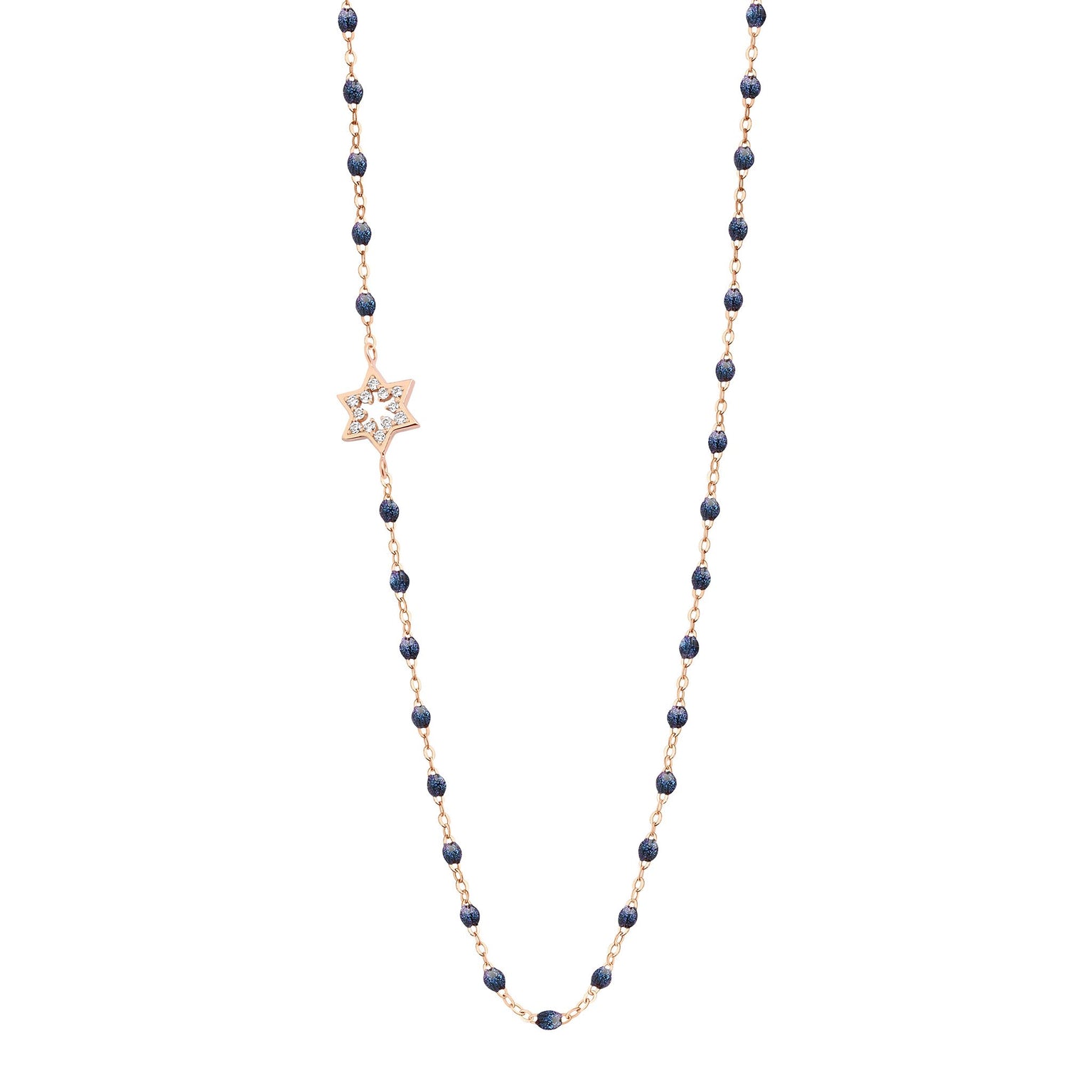 Gigi Clozeau - Star of David Classic Gigi Midnight diamond necklace, Rose Gold, 16.5"