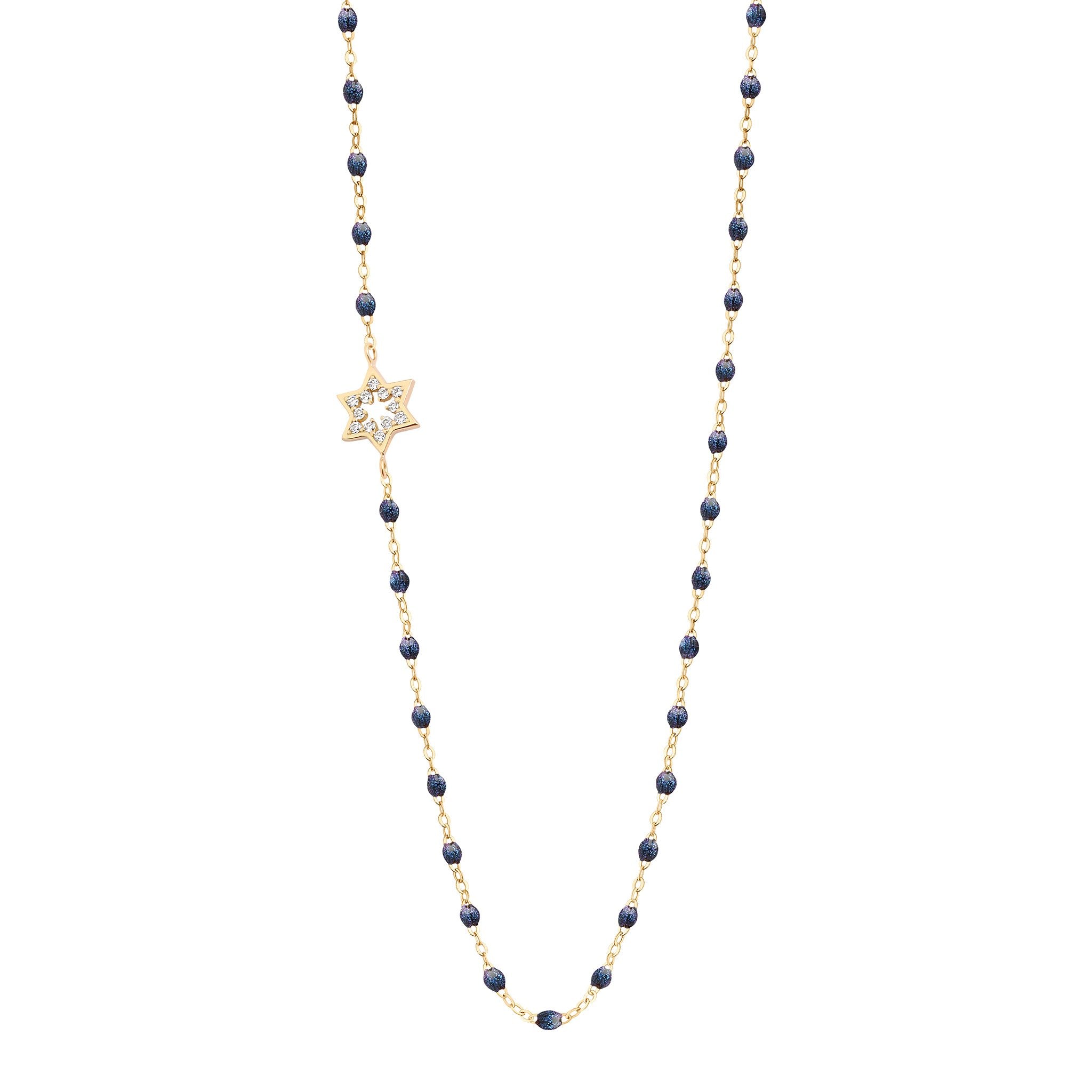 Star of David Classic Gigi Midnight diamond necklace, Yellow Gold