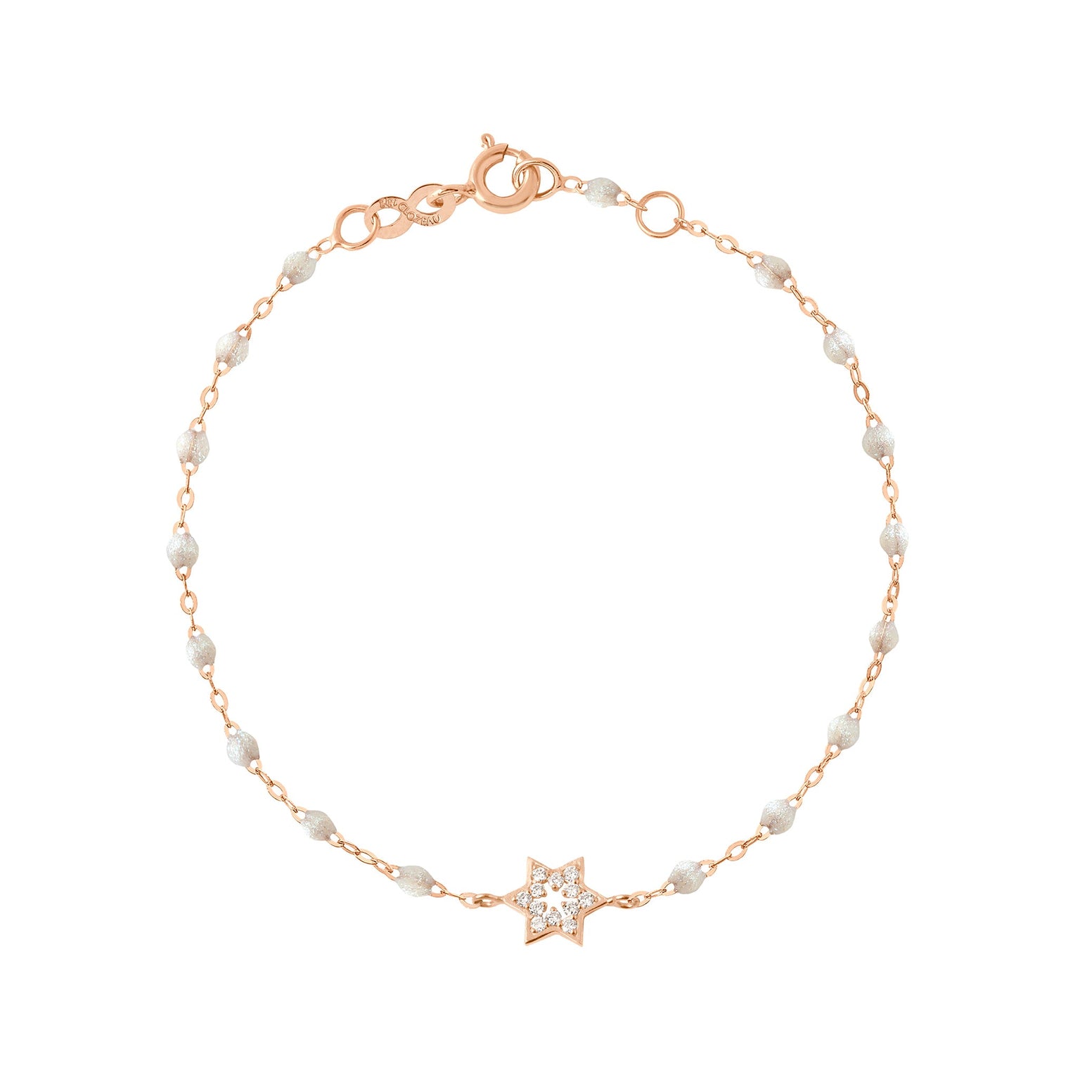 Gigi Clozeau - Star of David Classic Gigi Opal diamond bracelet, Rose Gold, 6.7"