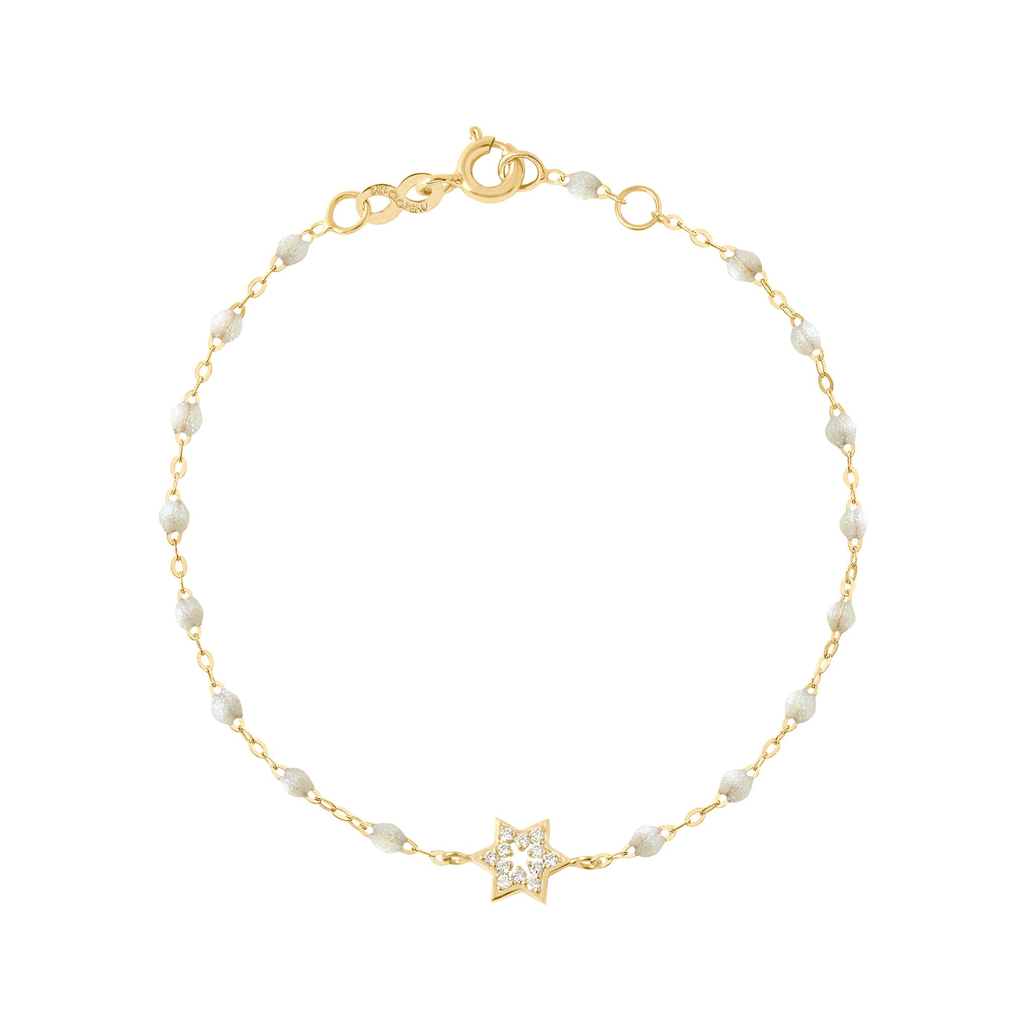Gigi Clozeau - Star of David Classic Gigi Opal diamond bracelet, Yellow Gold, 6.7"