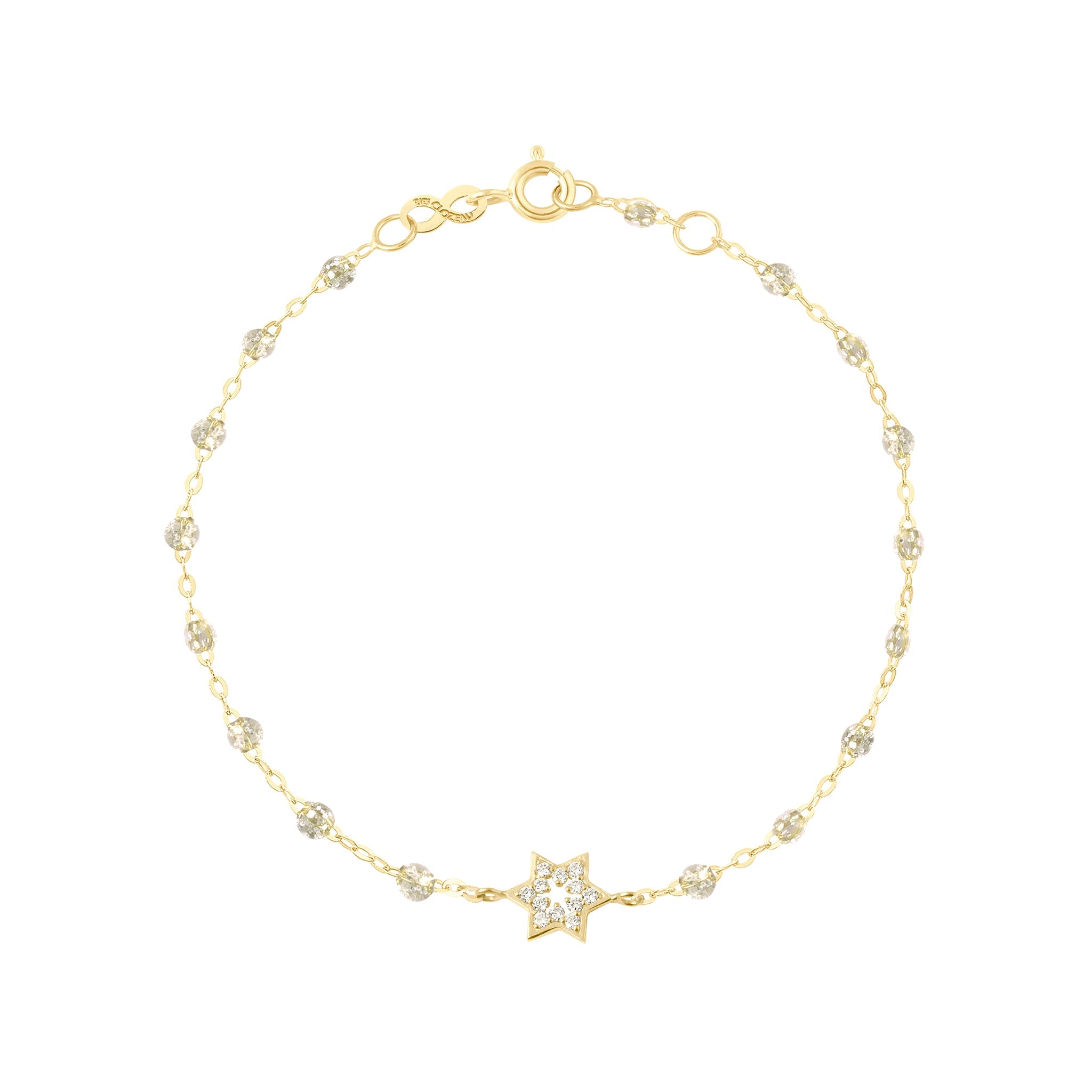Gigi Clozeau - Star of David Classic Gigi Sparkle diamond bracelet, Yellow Gold, 6.7"