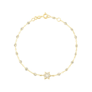Gigi Clozeau - Star of David Classic Gigi Sparkle diamond bracelet, Yellow Gold, 6.7"