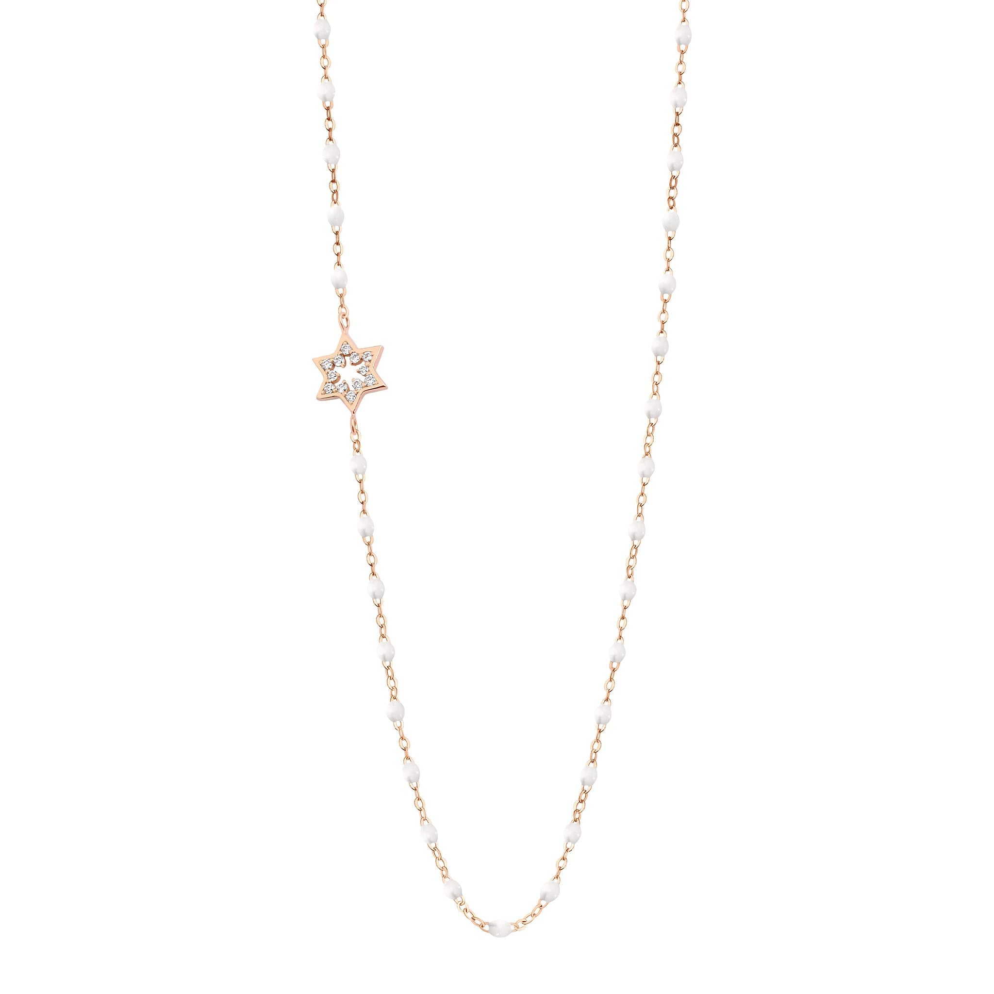 Gigi Clozeau - Star of David Classic Gigi White diamond necklace, Rose Gold, 16.5"