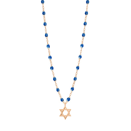 Gigi Clozeau - Star of David Necklace, Sapphire, Rose Gold, 16.5