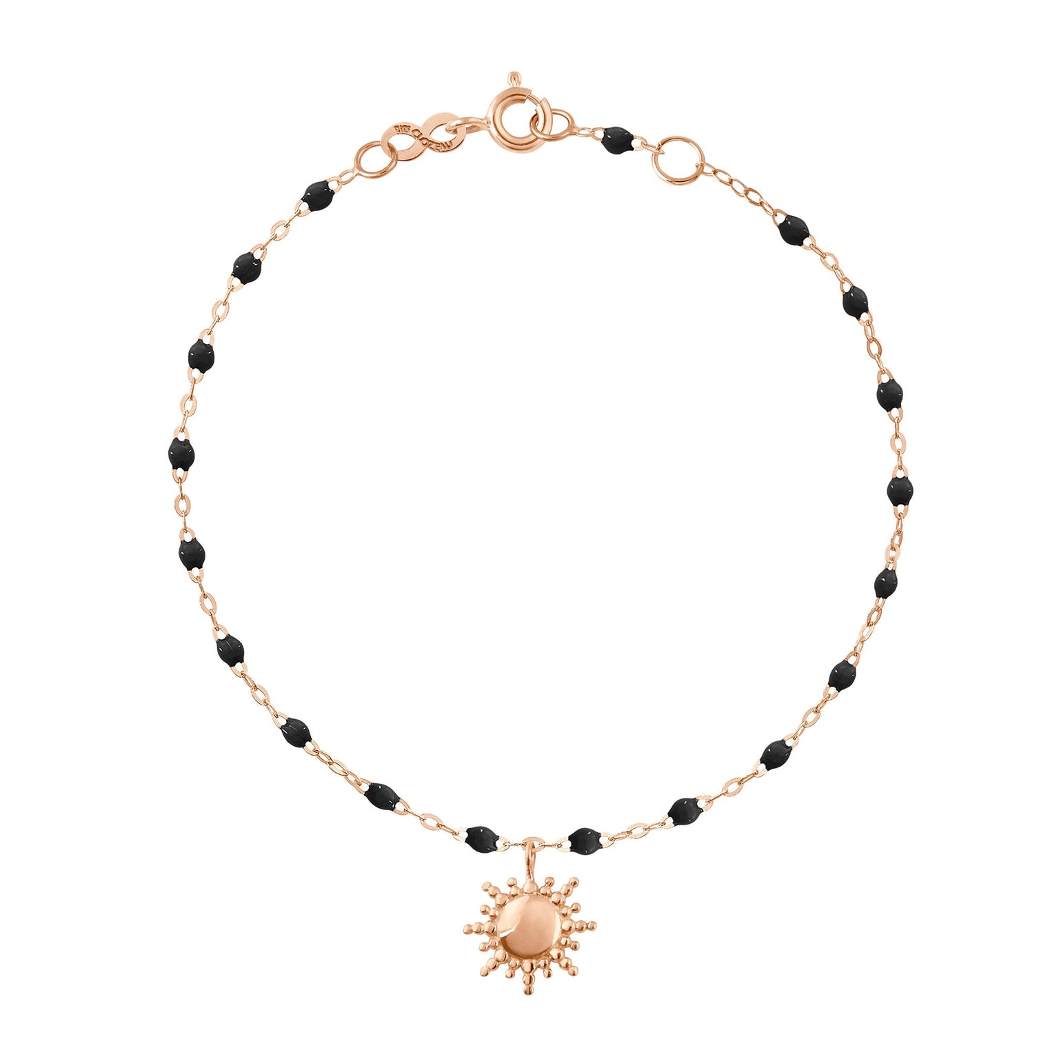 Gigi Clozeau - Sun Classic Gigi Black bracelet, Rose Gold, 6.7"