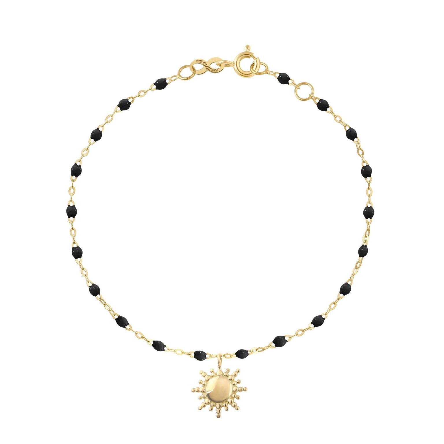Gigi Clozeau - Sun Classic Gigi Black bracelet, Yellow Gold, 6.7"