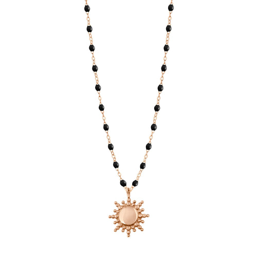 Gigi Clozeau - Sun Classic Gigi Black necklace, Rose Gold, 16.5