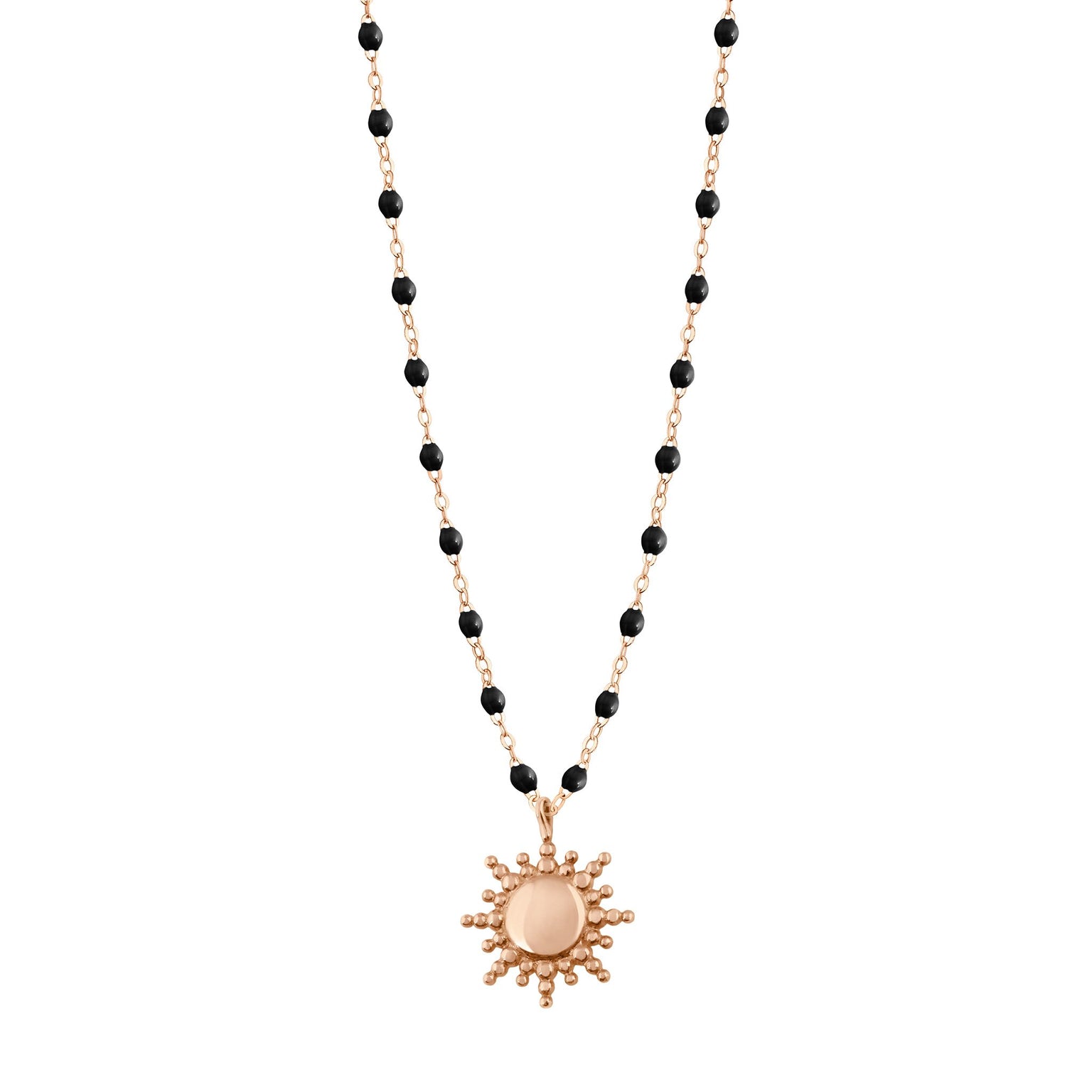Gigi Clozeau - Sun Classic Gigi Black necklace, Rose Gold, 16.5"