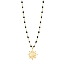 Gigi Clozeau - Sun Classic Gigi Black necklace, Yellow Gold, 16.5"