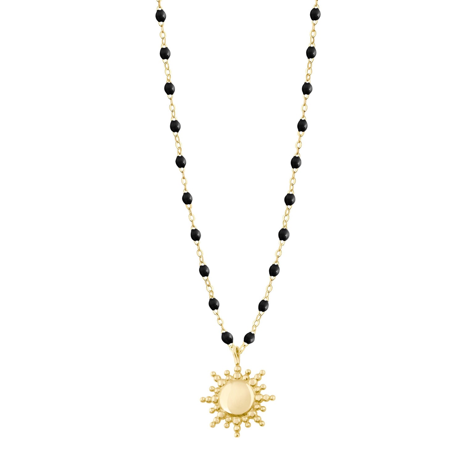 Gigi Clozeau - Sun Classic Gigi Black necklace, Yellow Gold, 16.5"