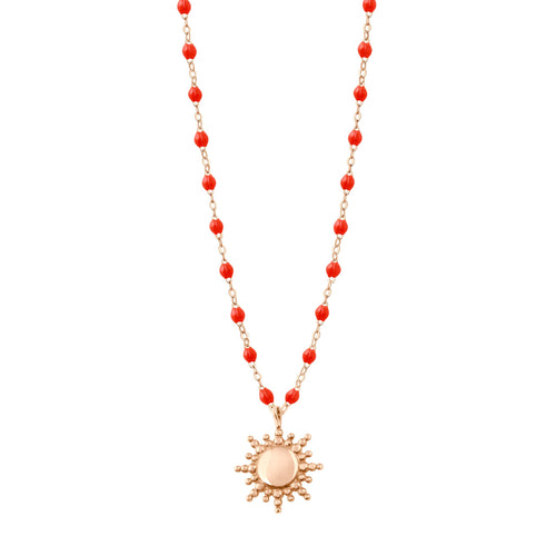 Gigi Clozeau - Sun Classic Gigi Coral necklace, Rose Gold, 16.5
