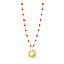 Gigi Clozeau - Sun Classic Gigi Coral necklace, Yellow Gold, 16.5"