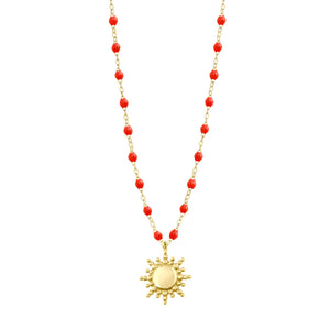 Gigi Clozeau - Sun Classic Gigi Coral necklace, Yellow Gold, 16.5"