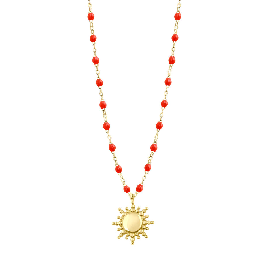 Gigi Clozeau - Sun Classic Gigi Coral necklace, Yellow Gold, 16.5