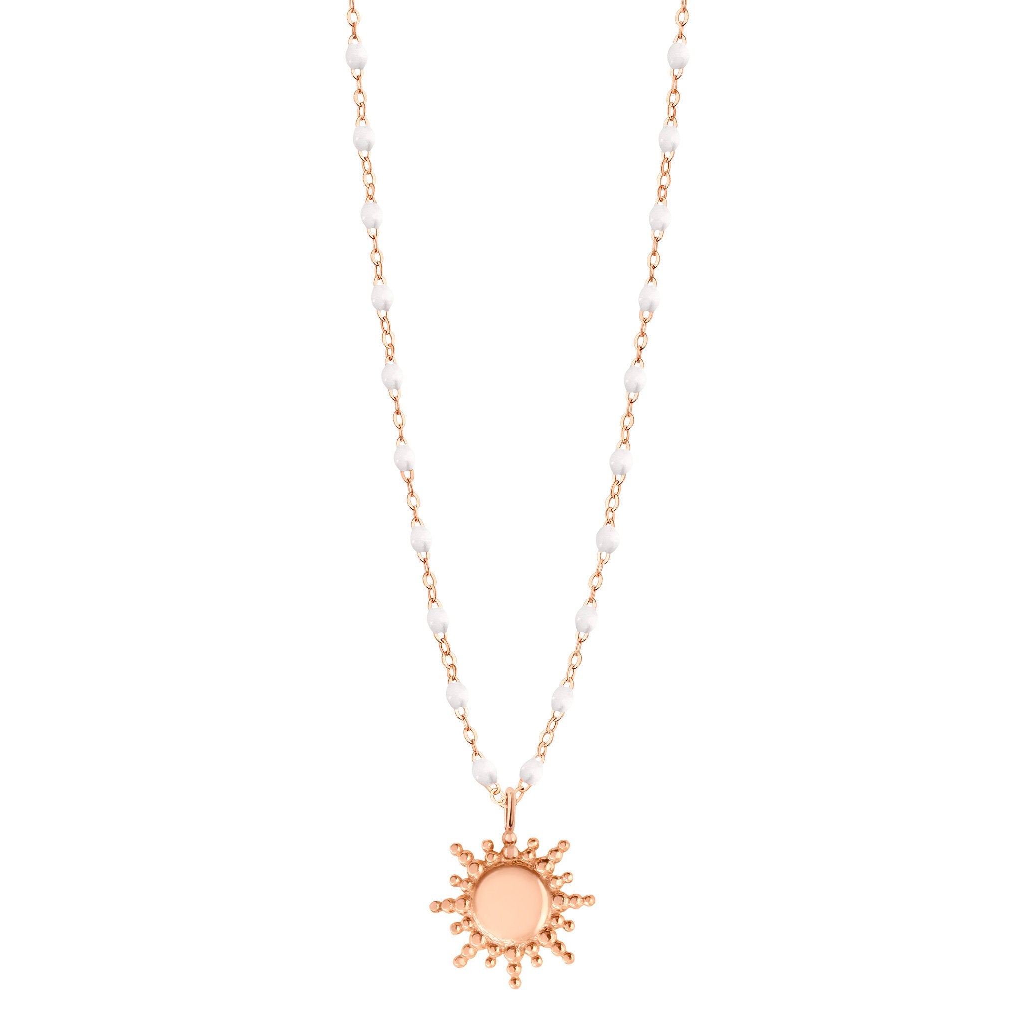 Gigi Clozeau - Sun Classic Gigi White necklace, Rose Gold, 16.5"
