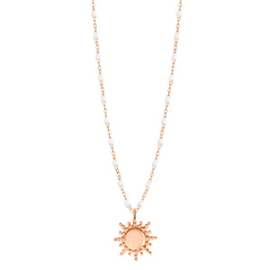 Gigi Clozeau - Sun Classic Gigi White necklace, Rose Gold, 16.5"