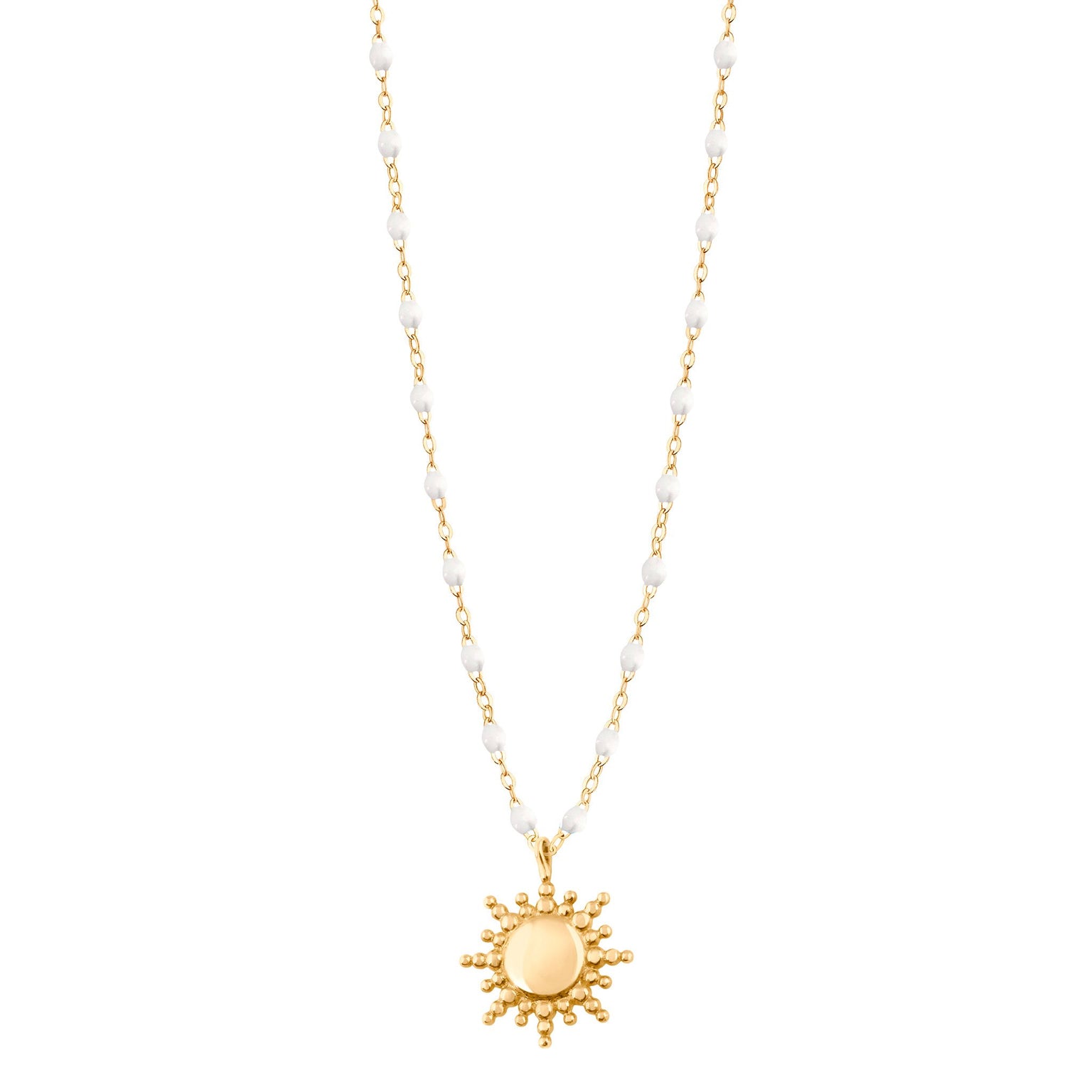 Gigi Clozeau - Sun Classic Gigi White necklace, Yellow Gold, 16.5"