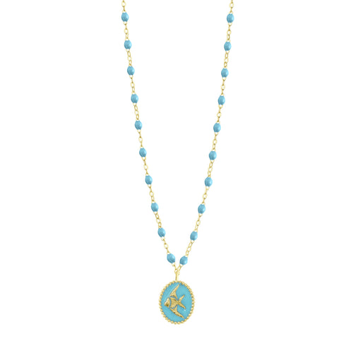 Gigi Clozeau - Turquoise Angelfish Necklace, Yellow Gold, 16.5