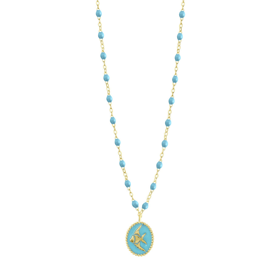 Gigi Clozeau - Turquoise Angelfish Necklace, Yellow Gold, 16.5