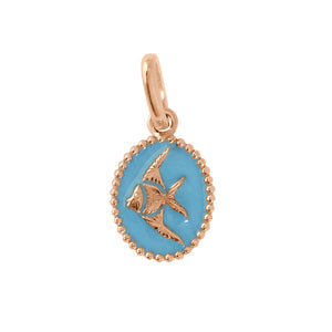 Gigi Clozeau - Turquoise Angelfish Pendant, Rose Gold