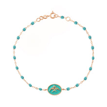 Gigi Clozeau - Turquoise Green Angelfish Bracelet, Rose Gold, 6.7"