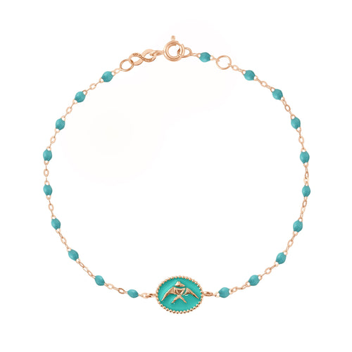 Gigi Clozeau - Turquoise Green Angelfish Bracelet, Rose Gold, 6.7