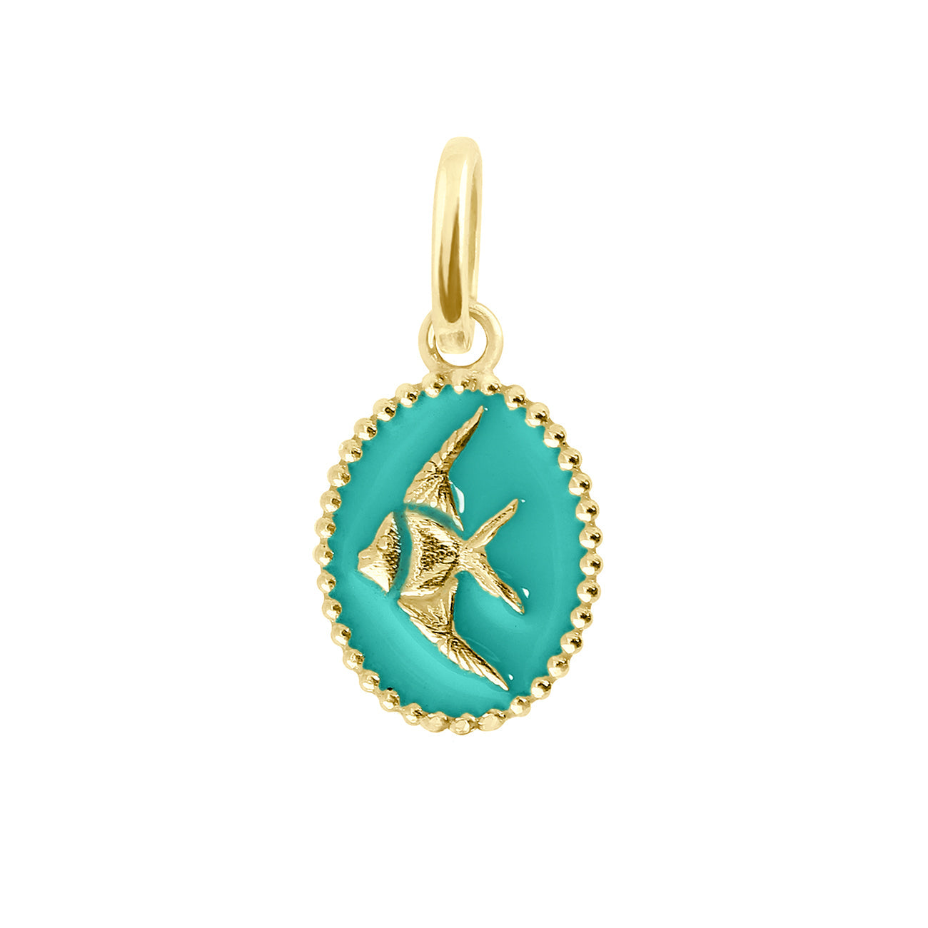 Gigi Clozeau - Turquoise Green Angelfish Pendant, Yellow Gold