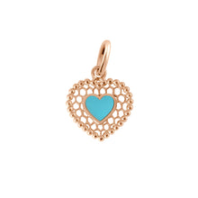 Gigi Clozeau - Turquoise Lace Heart Pendant, Rose Gold