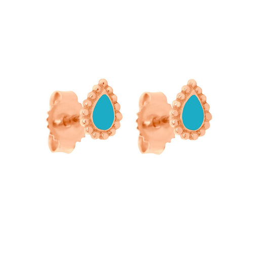 Gigi Clozeau - Turquoise Lucky Cashmere Earrings, Rose Gold