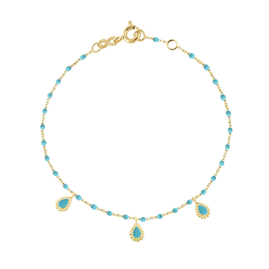 Gigi Clozeau - Turquoise Mini 3 Lucky Cashmere Bracelet, Yellow Gold, 6.7
