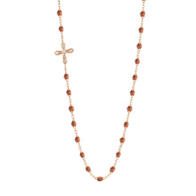 Gigi Clozeau - Vintage Cross Diamond Necklace, Fauve, Rose Gold, 16.5"
