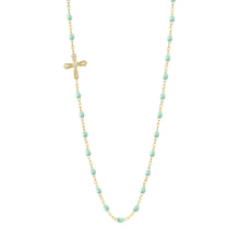Gigi Clozeau - Vintage Cross Diamond Necklace, Jade, Yellow Gold, 16.5"