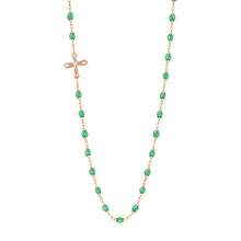 Gigi Clozeau - Vintage Cross Diamond Necklace, Mint, Rose Gold, 16.5"