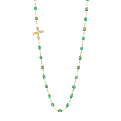 Gigi Clozeau - Vintage Cross Diamond Necklace, Mint, Yellow Gold, 16.5