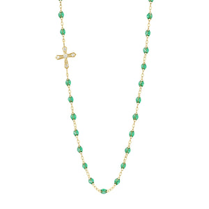 Gigi Clozeau - Vintage Cross Diamond Necklace, Mint, Yellow Gold, 16.5"