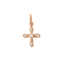 Gigi Clozeau - Vintage Cross Diamond Pendant, Rose Gold