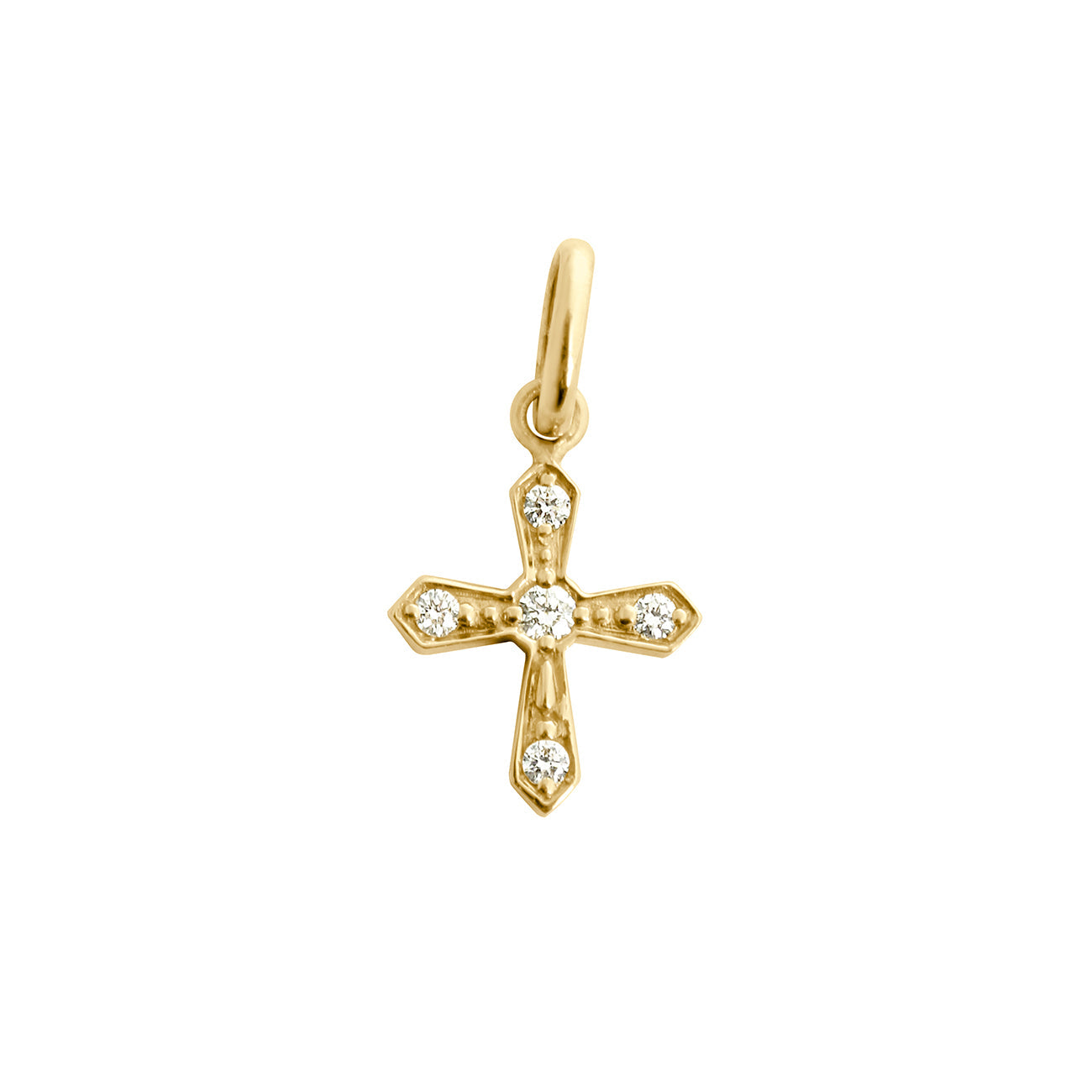 Vintage Cross Diamond Pendant Yellow Gold