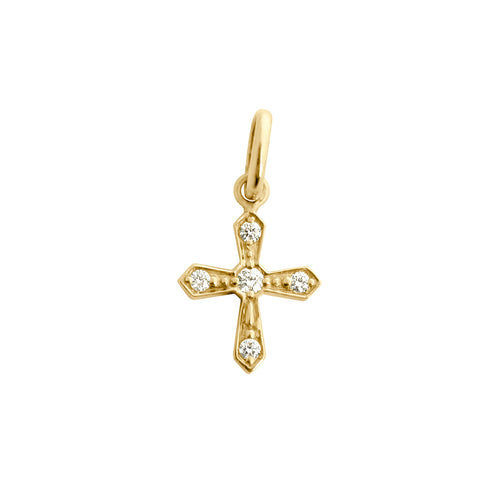 Gigi Clozeau - Vintage Cross Diamond Pendant, Yellow Gold