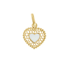 Gigi Clozeau - White Lace Heart Pendant, Yellow Gold