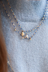 Gigi Clozeau - Lucky Heart Mini Gigi Lapis necklace, Yellow Gold, 15.7"