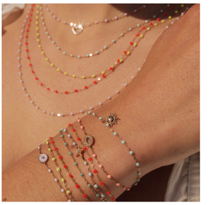 Gigi Clozeau - Classic Gigi Lime bracelet, Rose Gold, 5.9"
