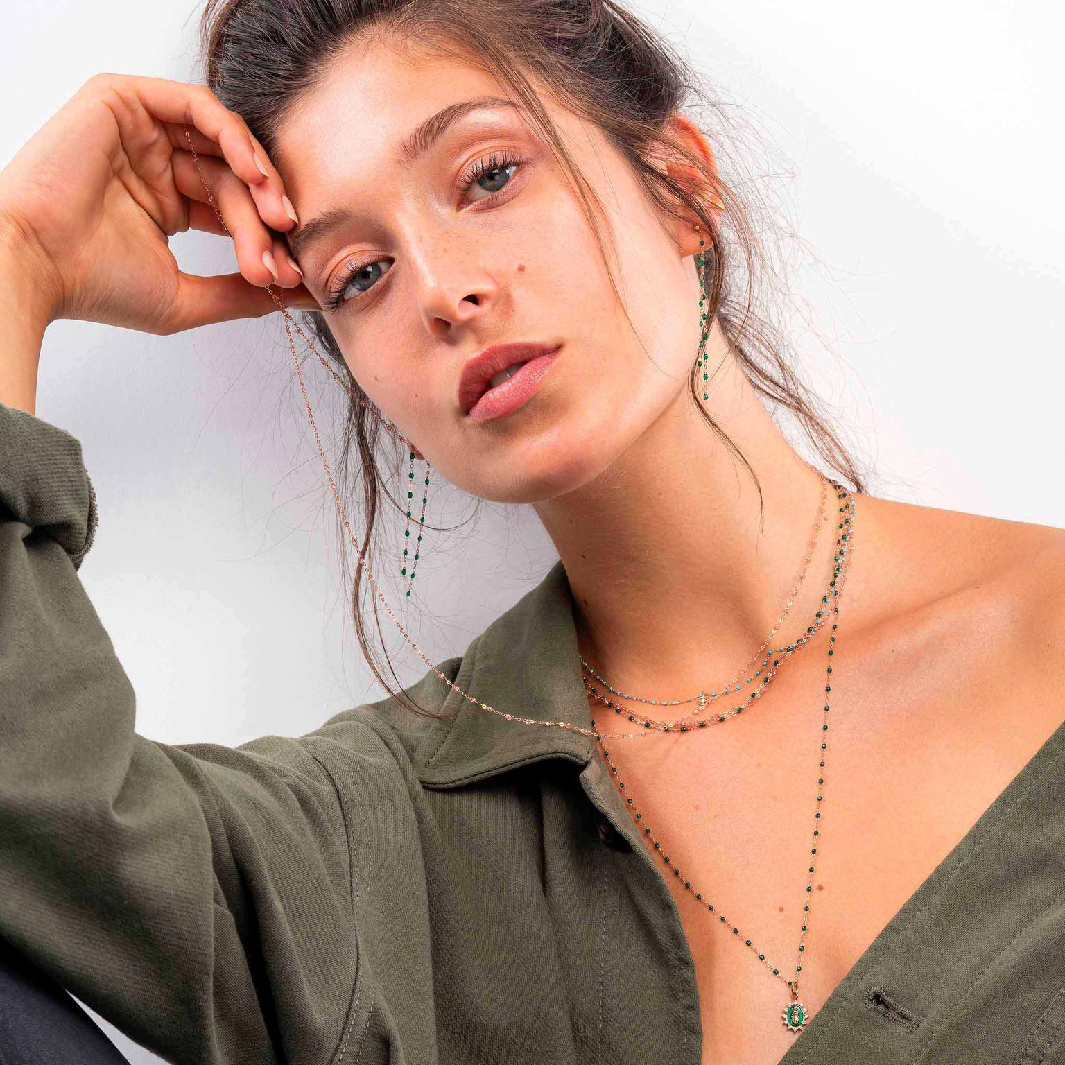 Gigi Clozeau - Classic Gigi Emerald necklace, White Gold, 16.5"